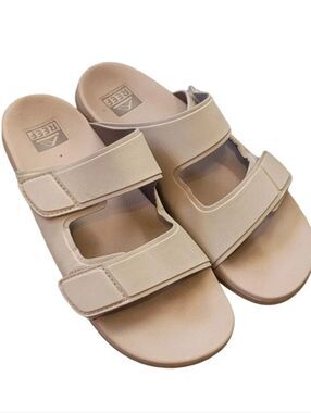 Reef Men's Dual-Strap Slide Sandal in Beige Size 10